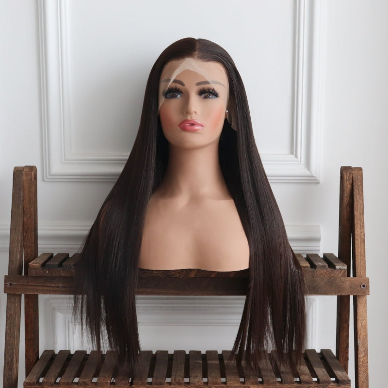 Stella-Natural Black Synthetic 13x4 Lace Front Wig