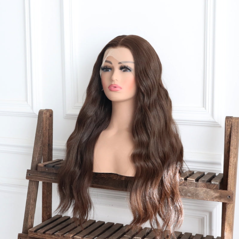 Athena -Natural Brown Body Wave Synthetic 13x4 Lace Front Wig