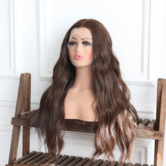 Athena -Natural Brown Body Wave Synthetic 13x4 Lace Front Wig